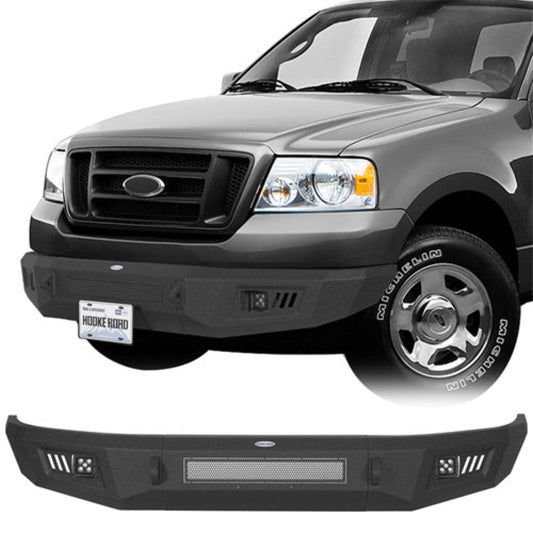 2004-2008 Ford F-150 Front Bumper w/ Spotlights & D-rings - Hooke Road - HE.8008