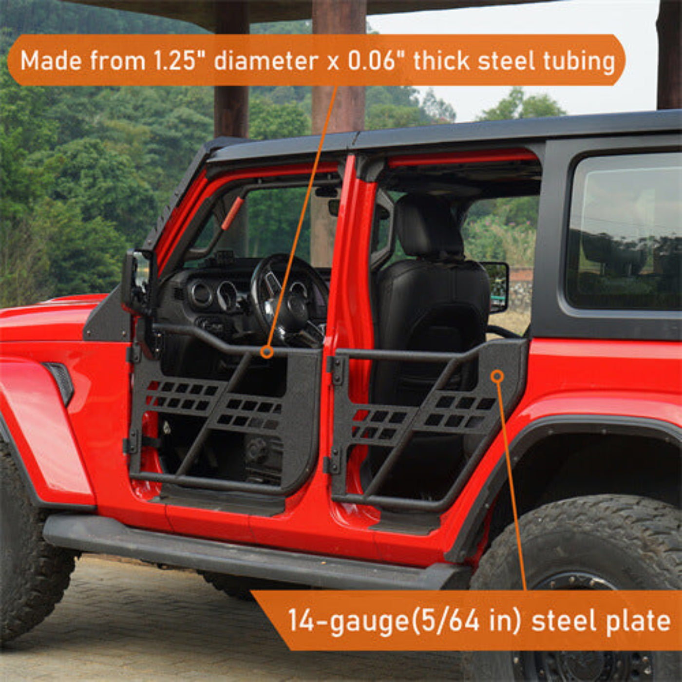 20-25 Jeep Gladiator JT Front & Rear Tubular Doors Guards Crawler - Hooke Road - HE.3009-Z01