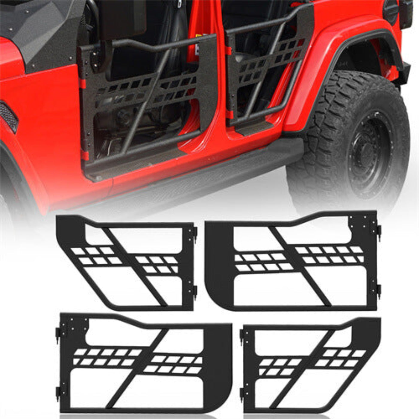 20-25 Jeep Gladiator JT Front & Rear Tubular Doors Guards Crawler - Hooke Road - HE.3009-Z01