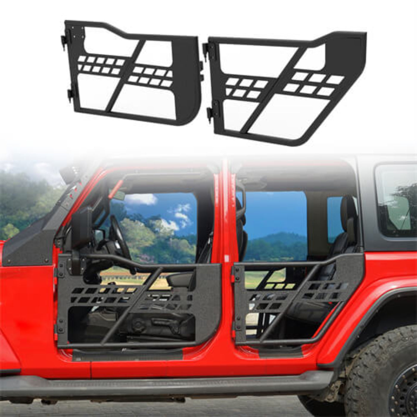 20-25 Jeep Gladiator JT Front & Rear Tubular Doors Guards Crawler - Hooke Road - HE.3009-Z01