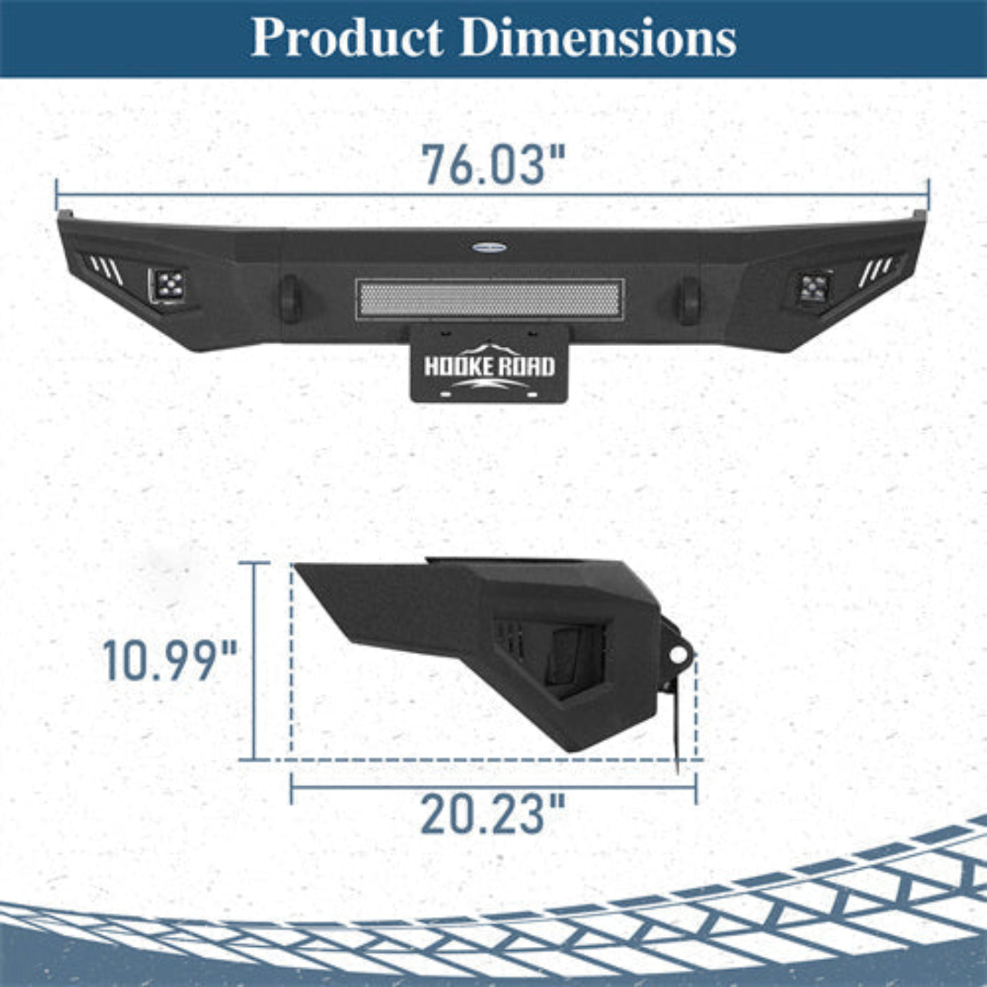 1992-1996 Ford F-150 F-250 F-350 Bronco Front Bumper - Hooke Road - HE.8543