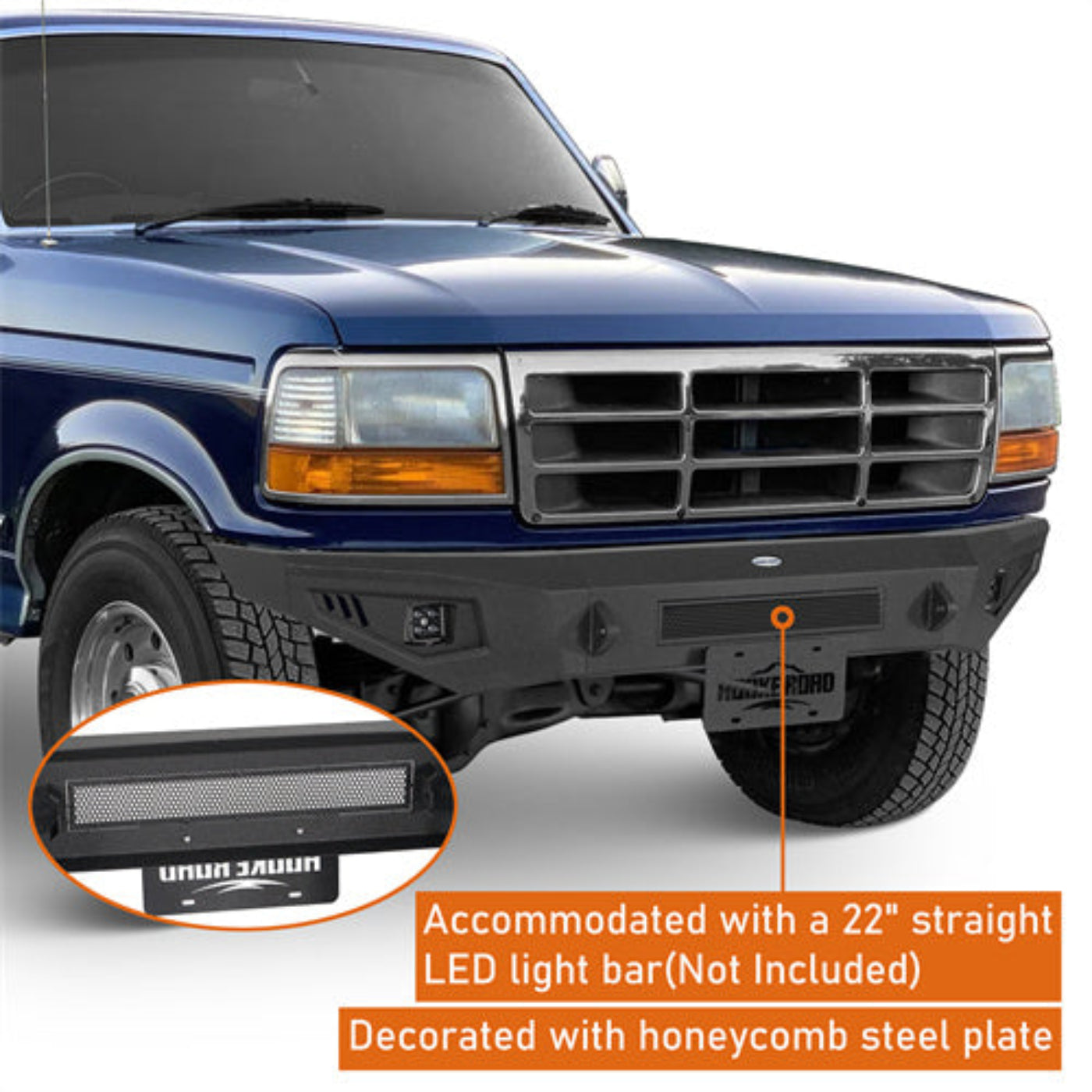 1992-1996 Ford F-150 F-250 F-350 Bronco Front Bumper - Hooke Road - HE.8543